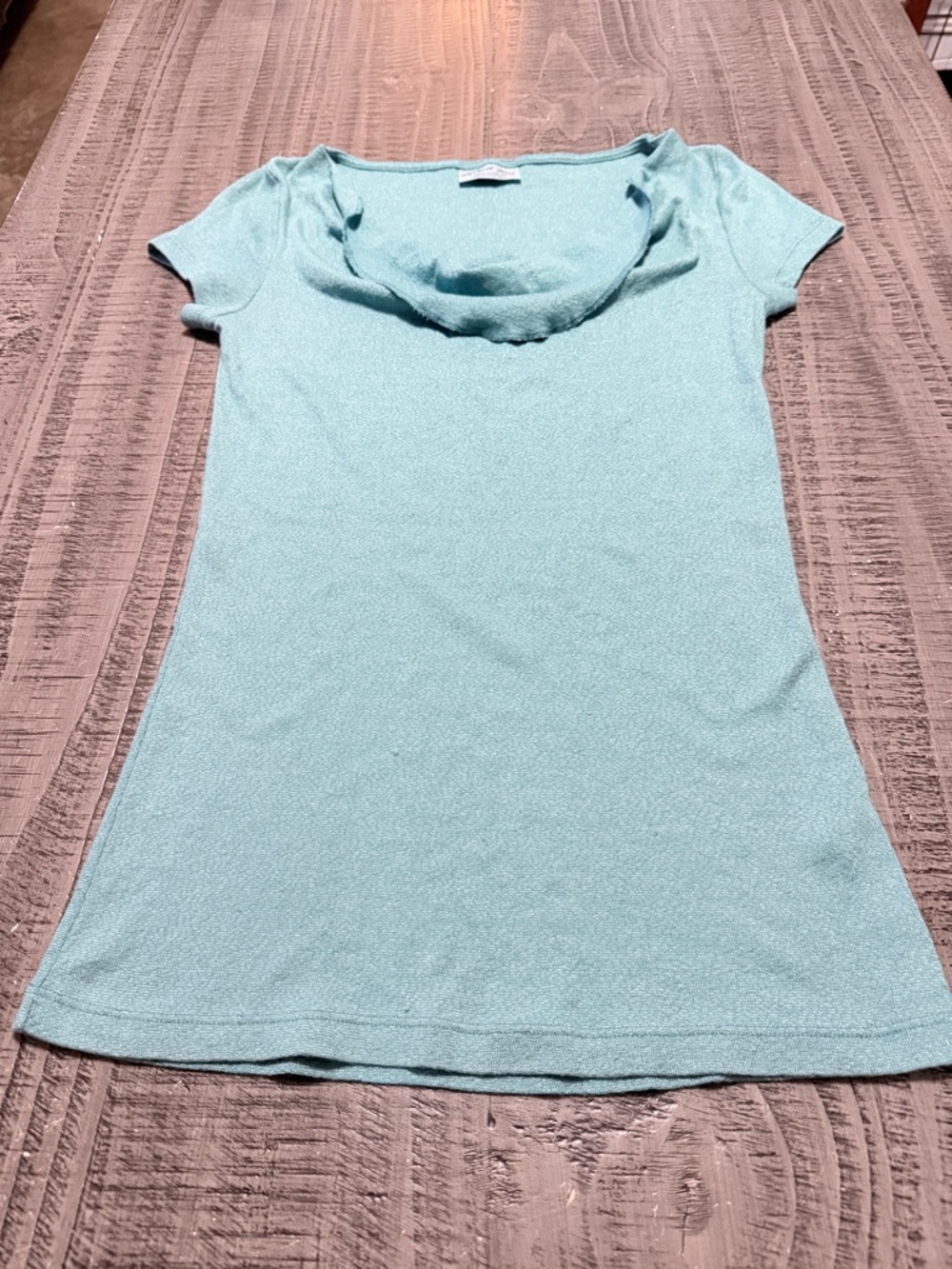 Women’s Light Teal Short Sleeve Scoop Neck Top by Michael Stars